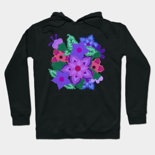 Felt Floral Motif Hoodie